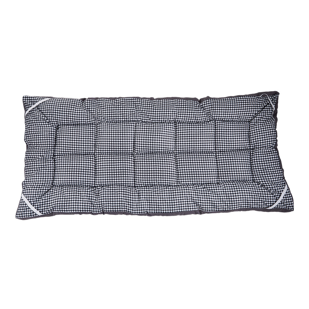 Quilted Mattress Topper With Thick 10cm Padding – Soft Brushed Fabric, Breathable Support & Secure Fit Straps | King | Checkered
