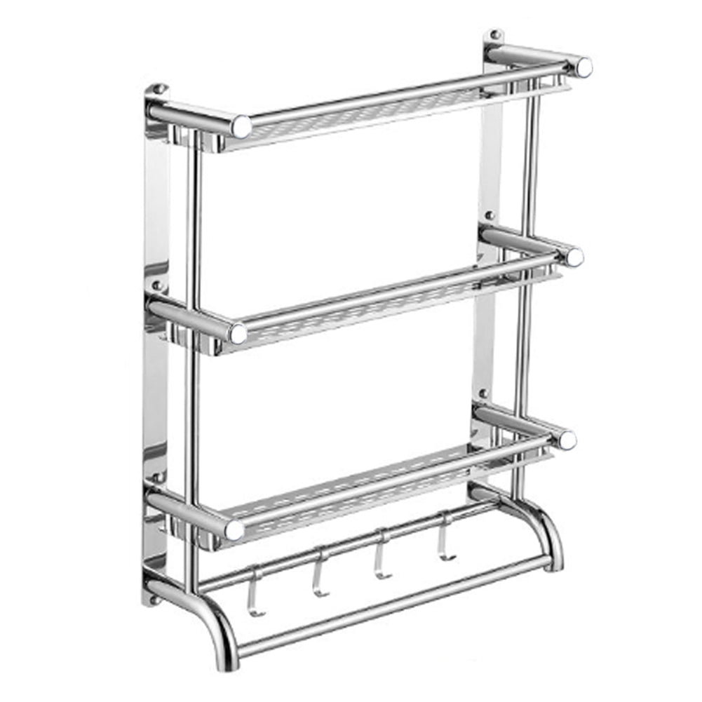 3 Tiers Stainless Steel Bathroom Shelf Storage Toilet Shelf Organizer Wall Mounted