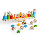 Wooden Bee Balanced Game, With Cotton Drawstring Bag