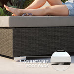 Rattan Sun Loungers Set Of 2 With Side Table | Dark Grey
