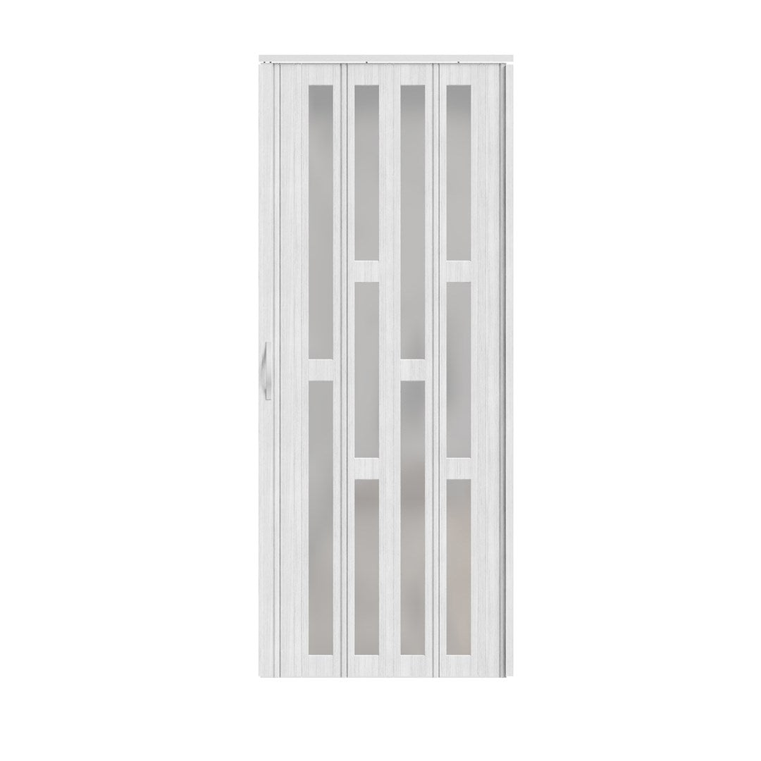 Breeins Magnetic Sliding Pvc Concertina Folding Door With Long Windows
