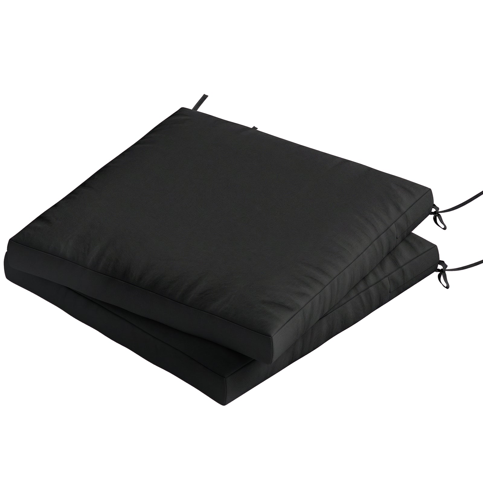 2pcs Garden Chair Cushions, Waterproof Seat Pads | Black