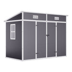 Outdoor Plastic Garden Storage Shed | Large | Light Grey