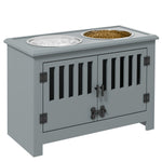 Raised Dog Bowls For Large Dogs Feeding Station W/ Stand, Storage | Gray