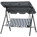3-seat Swing Chair Garden Swing Seat W/ Adjustable Canopy