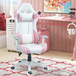 Gaming Chair W/ Headrest Support | Pink