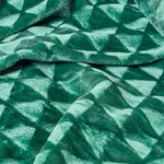Geometric Triangle Velvet Throw | 130cm x 160cm | Emerald Green