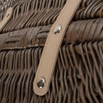 Wicker Antique Wash Finish Oval Picnic Basket | Red
