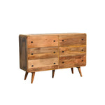 Solid Mango Wood Large Curved Oak-ish Chest