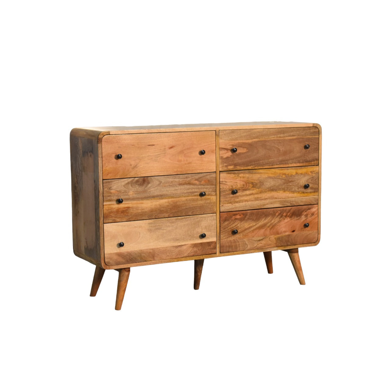 Solid Mango Wood Large Curved Oak-ish Chest