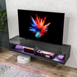 High Gloss Tv Stand Wall Mounted With Led | Black