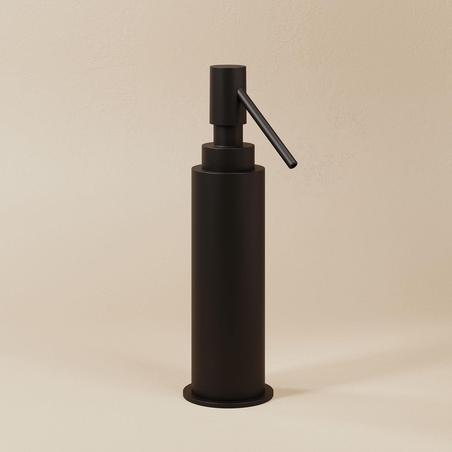 Soap Dispenser, 125ml Capacity, Black Matt Freestanding Collection Kubic