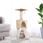 Corner Cat Tree Tower For Indoor Cats With Scratching Post, Condo | Beige