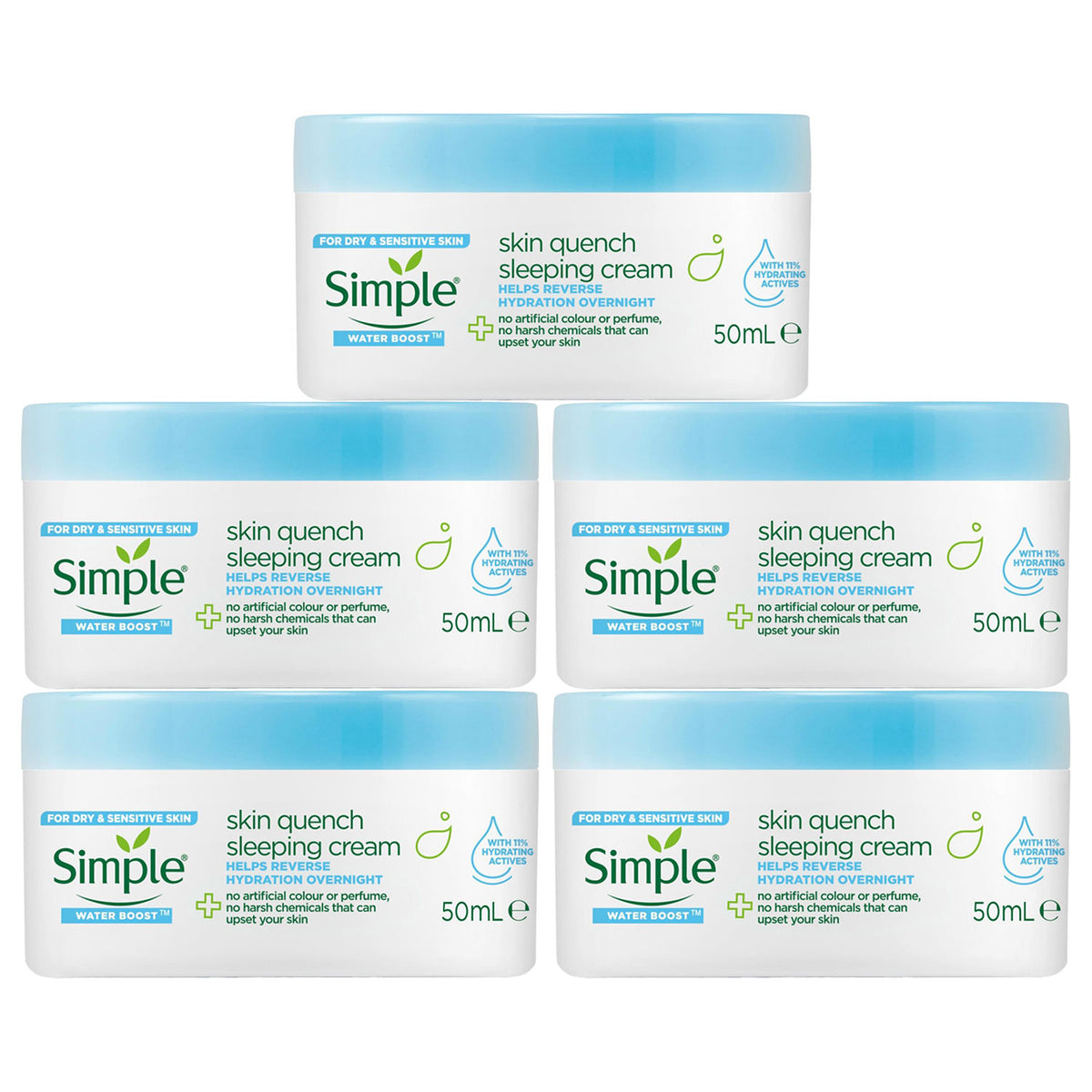 Water Boost Night Cream, 50ml, 5pk | Set of 5