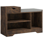 Upholstered Entryway Shoe Bench With Storage Drawer | One Size | Brown