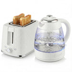 Kettle And Toaster Set With Limescale Filter, Crumb Tray | Cream