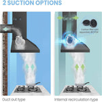 3-speed 60cm Wall Mounted Chimney Cooker Range Hood With Led Light