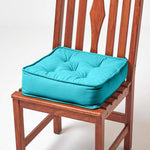 Cotton Dining Chair Booster Cushion | 40cm x 40cm | Teal