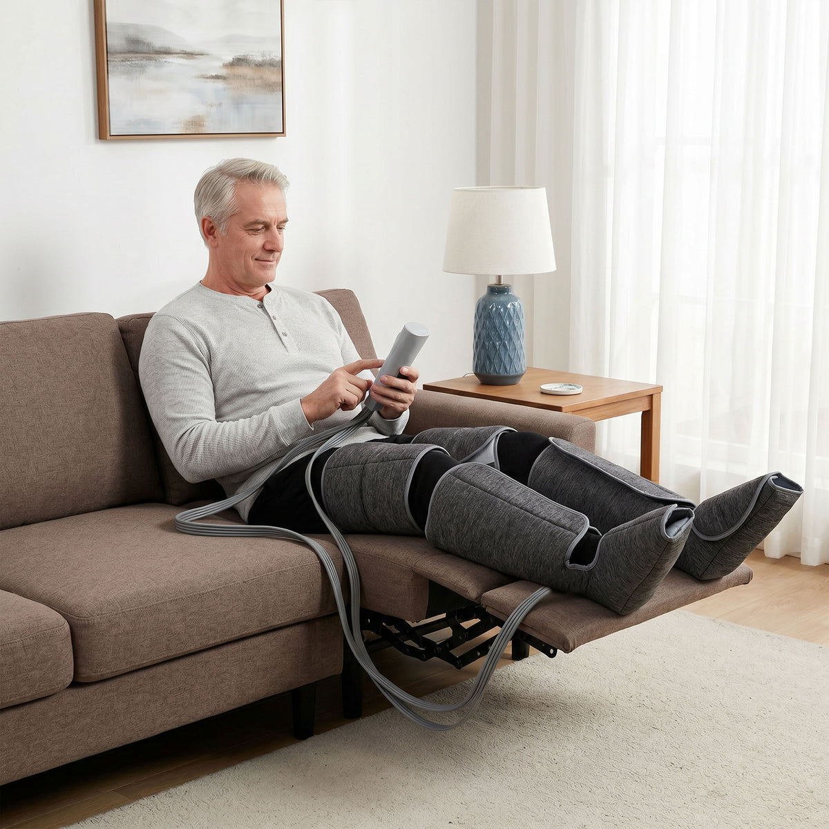 HOMCOM Leg Massagers For Pain And Circulation, Foot Massager With Heat
