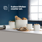 Elmas Bread Bin & Canister - White