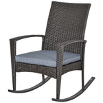 Rattan Rocking Chair Garden Recliner | Grey