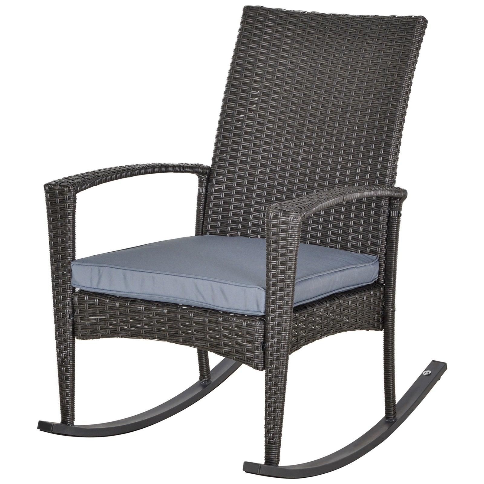 Rattan Rocking Chair Garden Recliner | Grey