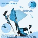 6 In 1 Kids Trike, Stroller With Parent Handle | Teal