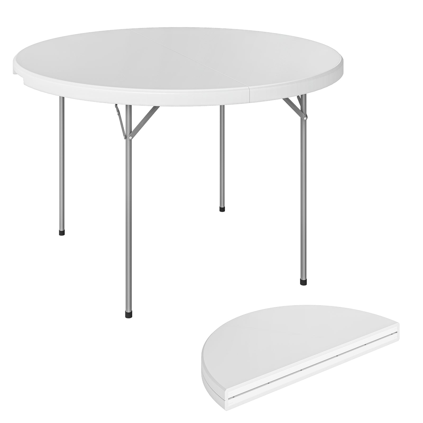 Outsunny 4ft Picnic Table Folding Heavy Duty, White