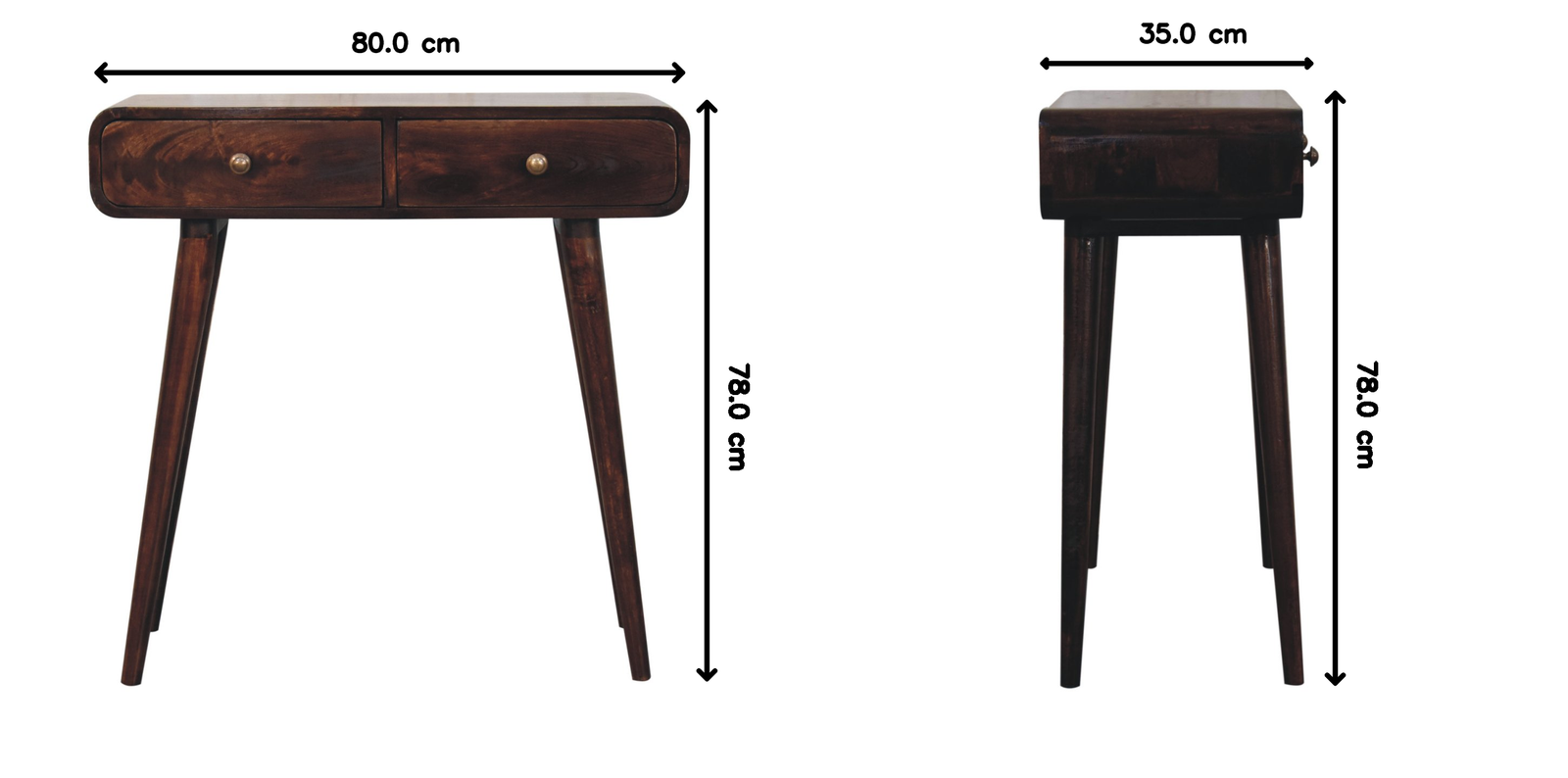 California Walnut Curved Hallway Table