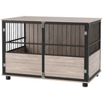 100cm Dog Crate Table W/ Doors, Cushion