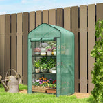 Outsunny Portable Mini Greenhouse With Roll-up Door And Wire Shelves, Green