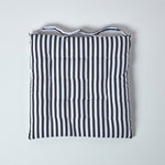 Striped Seat Pad With Straps 100% Cotton, 40 X 40 Cm | Set of 1 | Black & White