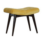 Solid Wood Mustard Cotton Velvet Curved Bench