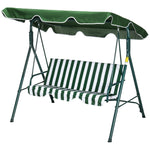 3-seat Swing Chair Garden Swing Seat W/ Adjustable Canopy | Green