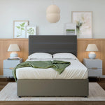 Plush Velvet Divan Base And Plain Headboard | Small Single | Graphite