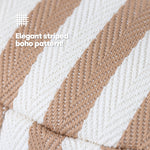 Livivo Weighted Door Stopper - Boho Chic Striped Design 1.5kg Sand-filled With Hemp Handle