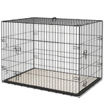 Pawhut Dog Crate With 2 Doors, Tray, Soft Cushion, For Extra Small Medium And Large Dogs | Black