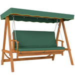 3 Seater Wooden Garden Swing Hammock Bench Lounger