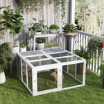 Rabbit Hutch Small Animal Guinea Pig House With Openable Roof Grey