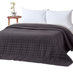 Cotton Quilted Reversible Bedspread | 230cm x 250cm | Black & Grey