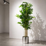 120cm Natural Look Artificial Bamboo Plants Trees With Silver Planter