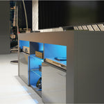 Pulse Tv Unit 145cm With Led Lights | Dark Grey