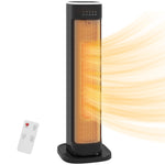 Ceramic Electric Heater, 2000w Space Heater With Timer | Black