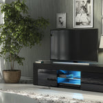 Loom Tv Unit 130cm With Led Lights | Black