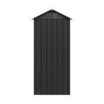Metal Garden Storage Cabinet 2.7×1.9 Ft Apex Roof Shed With Adjustable 2 Shelves &  Lockable Double Doors | Charcoal Black