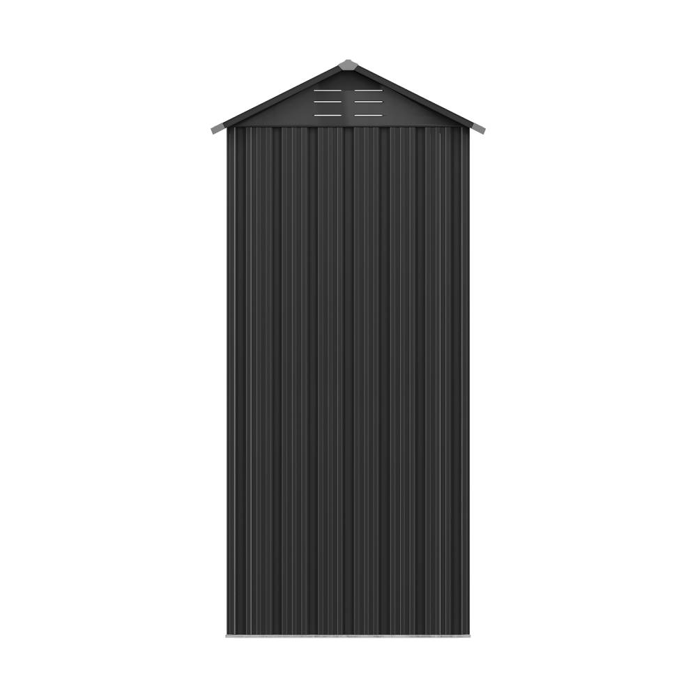 Metal Garden Storage Cabinet 2.7×1.9 Ft Apex Roof Shed With Adjustable 2 Shelves &  Lockable Double Doors | Charcoal Black