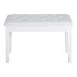 Classic Piano Bench Padded Seat Makeup Stool Solid Wood | One Size | White