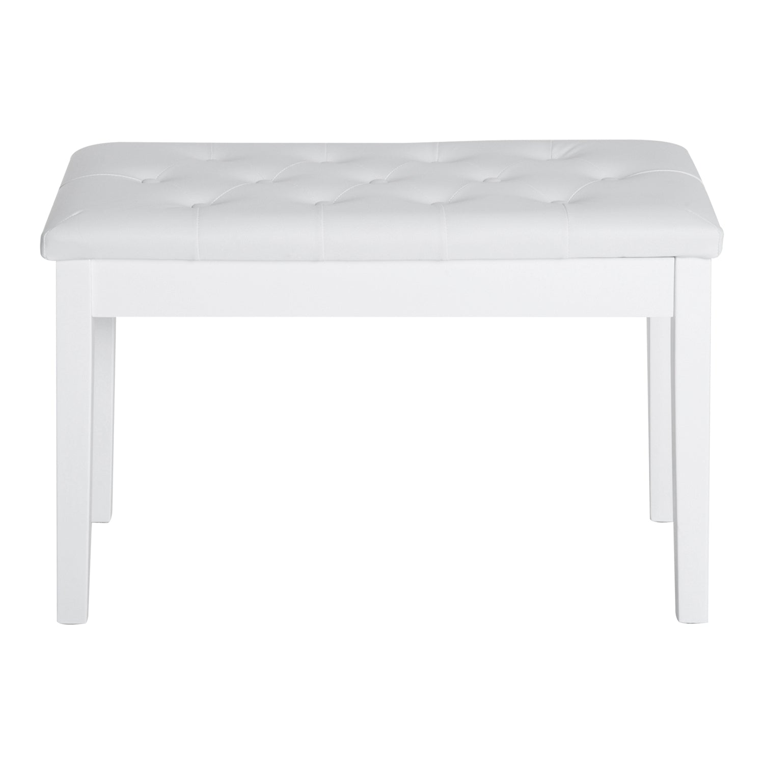 Classic Piano Bench Padded Seat Makeup Stool Solid Wood | One Size | White