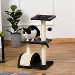 72cm Cat Tree Climbing Tower With Sisal Scratching Post | Black