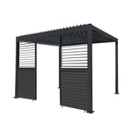 Anthracite Aluminium Pergola With 2 X Shutter Panels | 3m x 3m | Anthracite